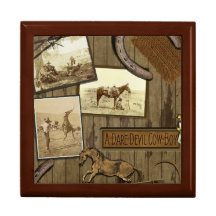 Boîte à bijoux de Cowboy Vintage