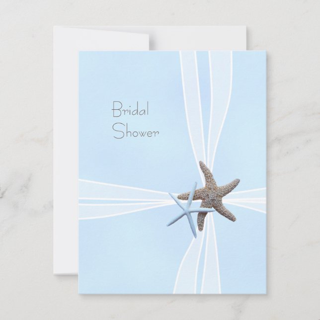 Boîte à cadeaux Blue Starfish Douche Invitations (Devant)