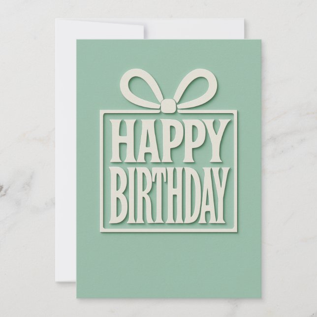 Boîte à cadeaux minimaliste Carte d'anniversaire (Devant)