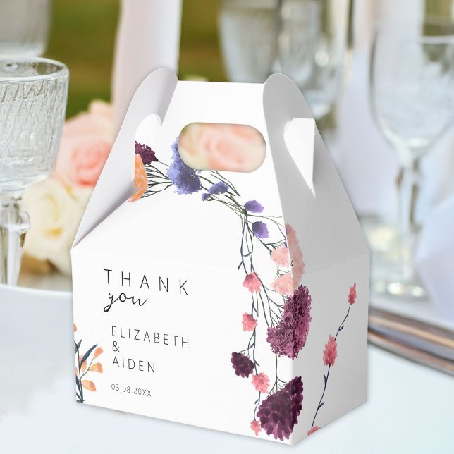 Boite à Mariage floral Geschenkschachtel (Personalized Floral Wedding Box with your Name & Date.)