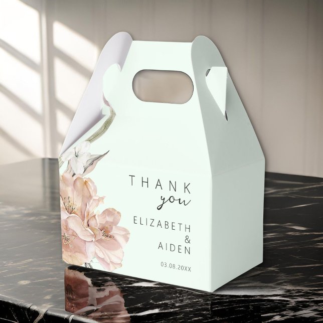 Boite à Mariage floral Geschenkschachtel (Personalized Floral Wedding Favor Boxes with your Name & Date.)