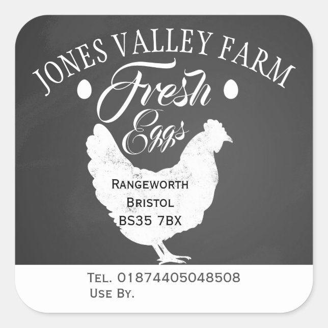 boîte à oeufs libre magasin de la ferme Étiquette (Devant)
