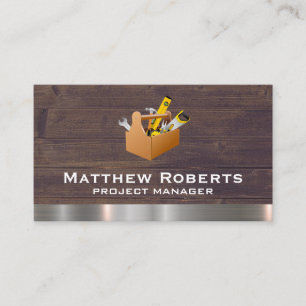 Boîte à outils   Cartes en bois Métalliques brossé