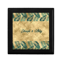 Élégants Feuilles vert et or