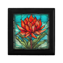 Fleur sauvage rouge en verre tendu