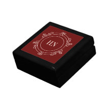 monogramme vintage Boîte cadeau en bois