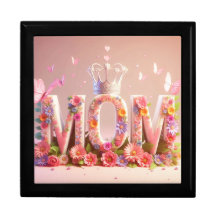 Texte de conception MOM avec Fleurs et Couronne