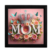 Texte de conception MOM avec Fleurs et Couronne