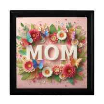 Texte de conception MOM avec Fleurs et Papillons