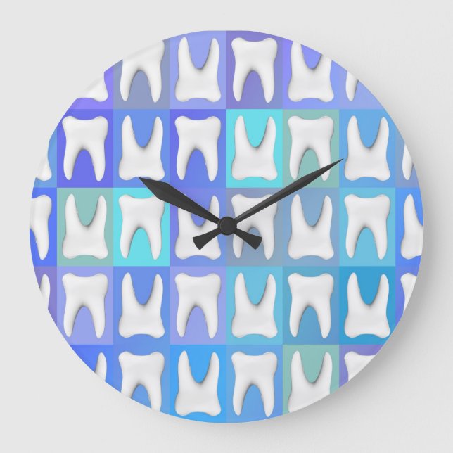 Boite Bleue Bleue Bleue Motif Dentiste Horloge mur (Recto)
