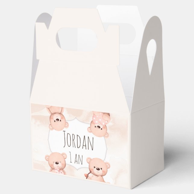 Boite cadeau Baby shower Teddy bear ours (Ouvert)
