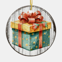 Boîte cadeau de fête - Ornement de Noël
