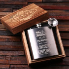 Boîte cadeau & gravé 7 oz. Flacon en acier inoxyda