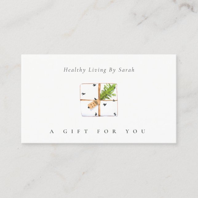 Boîte cadeau Pine Leafy Festif Faune Certificat ca (Devant)