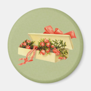 Boîte D'Art vintage De Magnet Rose