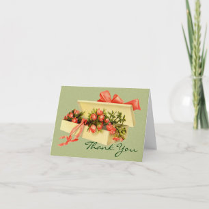 Boîte D'Art vintage Rose Carte de remerciements
