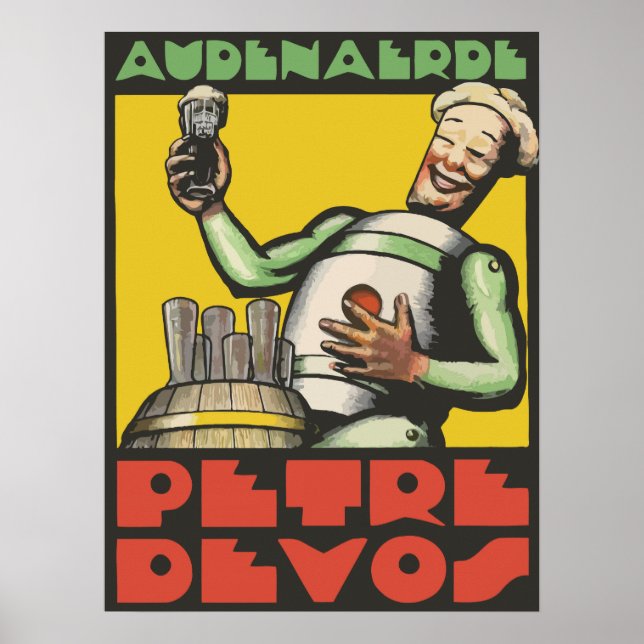 Boite de bière belge de style Art déco (Devant)