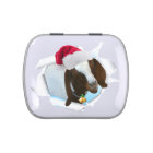 Joyeuse chèvre de Noël de pays avec le casquette