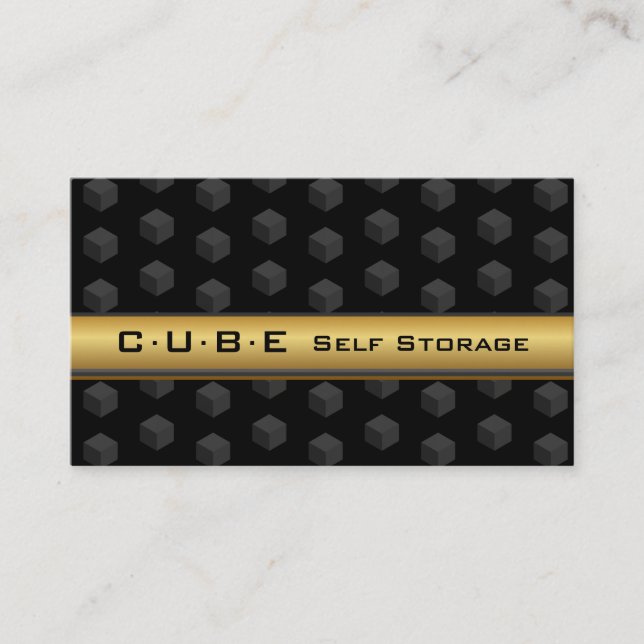 Boîte de Carte de visite de stockage Noir Gold 3D (Devant)