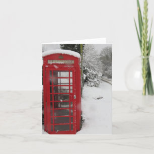 Boîte de téléphone en blanc sur la neige Carte de 