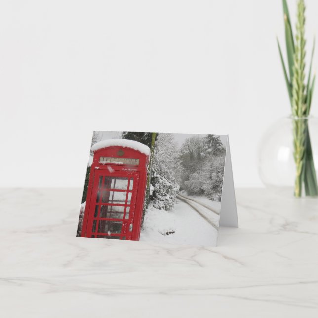Boîte de téléphone en blanc sur la neige Carte de  (Devant)
