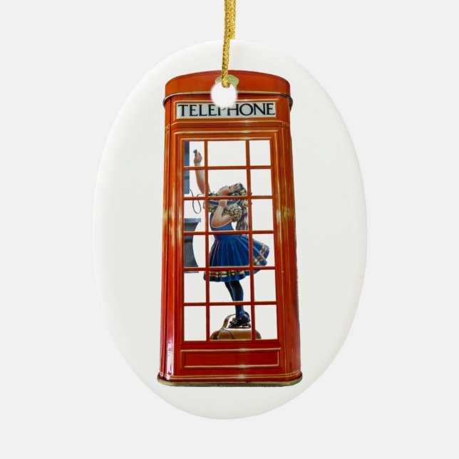Boîte de téléphone rouge pour ornement ovale (Devant)