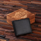 Boîte Etched & Black Script Porte-monnaie en cuir 