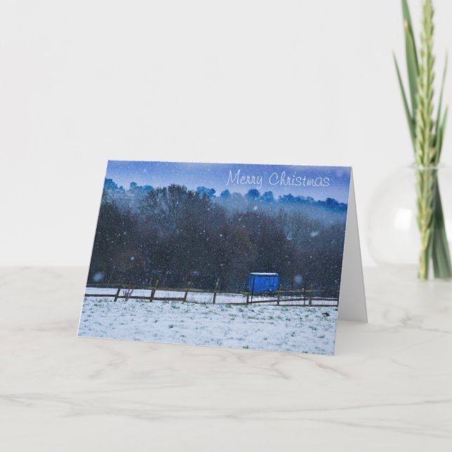 Boite hivernale Cheval Carte de Noël (Devant)