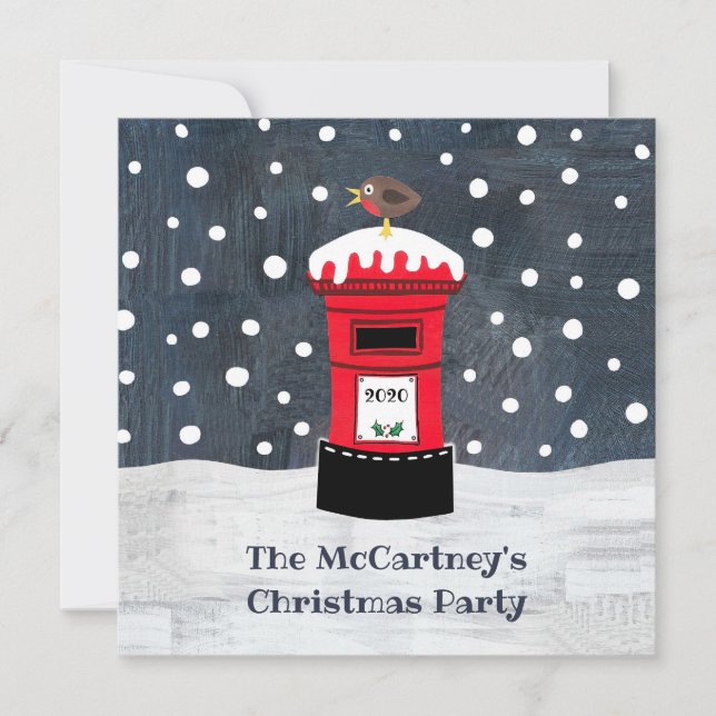 Boîte postale de Noël personnalisée et invitation  (Devant)