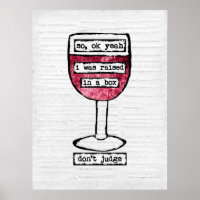 Boîte Vin Verre Poster Art Imprimer - Vin drôle