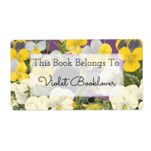 Boite Violets et Pansy Floral Étiquette personnali