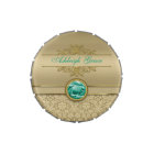 Faux Emerald Gemstone Metally Gold Damask