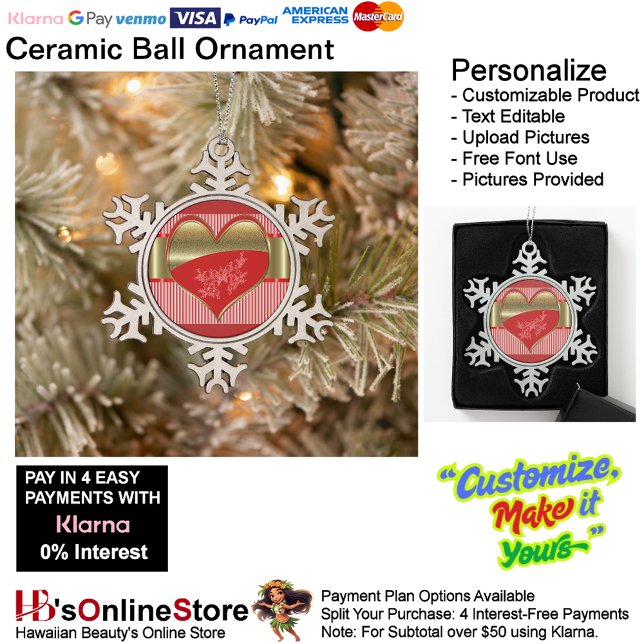 Boîtes de Coeurs Flocon de neige Ornement encadré (Boxes of Hearts Snowflake Framed Ornament.)