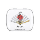 Fan japonaise avec l'artiste