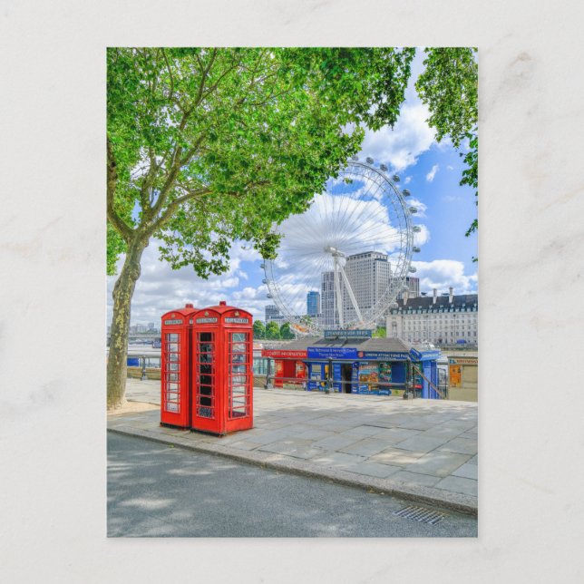 Boîtes téléphoniques rouges, carte postale Londres (Devant)