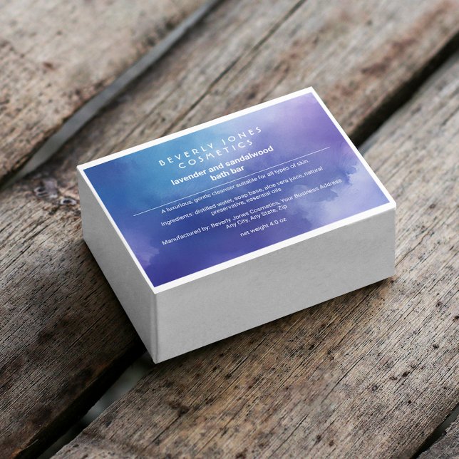 Boîtier à savon bleu et violet étiquette (Créateur téléchargé)