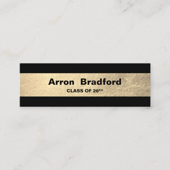Boîtier de la carte de nom Gold Black Graduation (Devant)