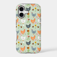 Boîtier iPhone 11 Poules dans les Fleurs Vert