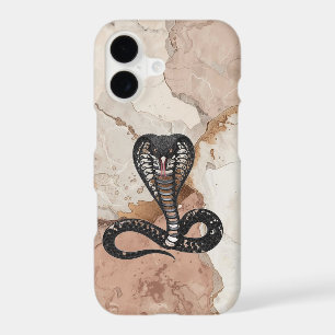 Boîtier iPhone 17 à impression de marbre Cobra noi