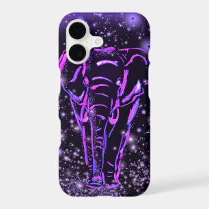 Boîtier iPhone Éléphant Rose Violet Néon