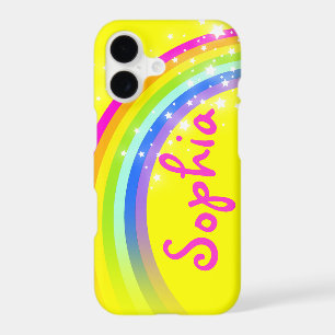 Boîtier iphone jaune arc-en-ciel avec votre propre