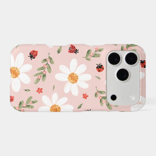 Boîtier iPhone Mignon Insecte & Fleur Blanche