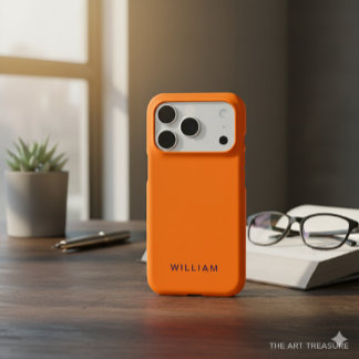 Boîtier iPhone orange cosmique personnalisé avec p
