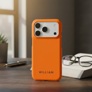 Boîtier iPhone orange cosmique personnalisé avec p