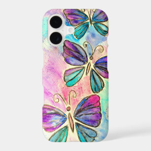 Boîtier iPhone Papillons Rose Violet
