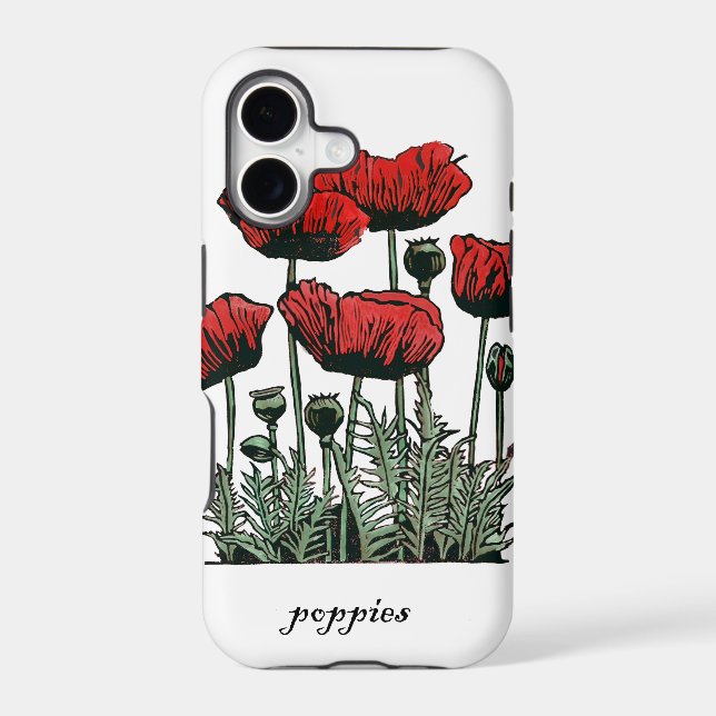 Boîtier iPhone - Pavots (Verso)