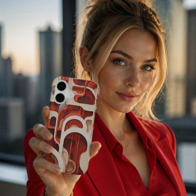 Boîtier Iphone rouge rétro (Créateur téléchargé)