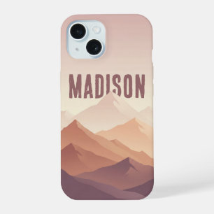 Boîtier iPhone silhouette de montagne mauve minima