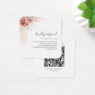 Boîtier Mariage de code QR Pampas Grass RSVP