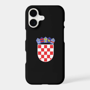 Boîtier noir pour iPhone 17 avec armoiries croates